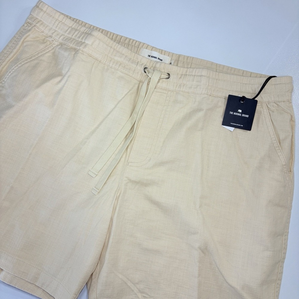 The‎ Normal Brand Drawstring Shorts XXL Cream Elastic Waist Casual Lounge NWT